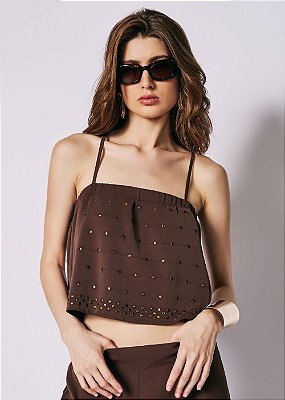 Top Crepe Luiza Marrom