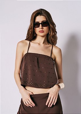 Top Crepe Luiza Marrom