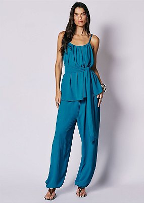 Conjunto Chiffon Charlote Turquesa