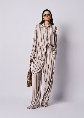 Calça Acetinada Kátia Listra