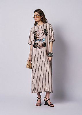 Vestido Acetinado Louise Estampado
