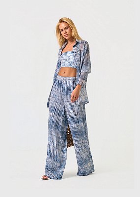Calça Chiffon Lolla Double Face Estampada