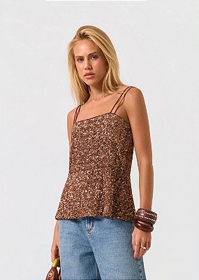 Blusa Peplum Onix Bronze