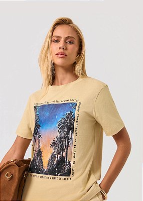 T-Shirt Malha Mara Areia