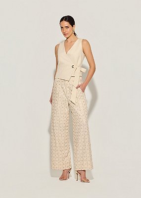 Calça Pantalona Linho Neiva Cru