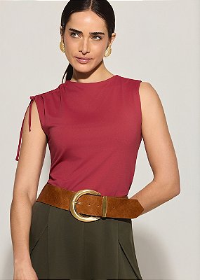 Blusa Malha Letícia Vermelho Papoula
