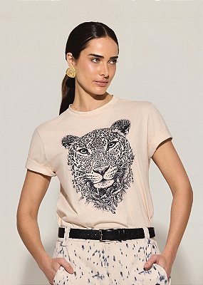 T-Shirt Malha Mayla Bege-Claro
