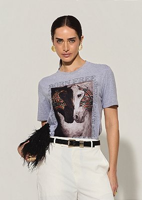 T-Shirt Malha Lígia Cinza-Claro