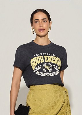 T-Shirt Malha Catarina Mescla-Escuro
