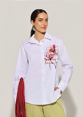 Camisa Tricoline Giovana Branca