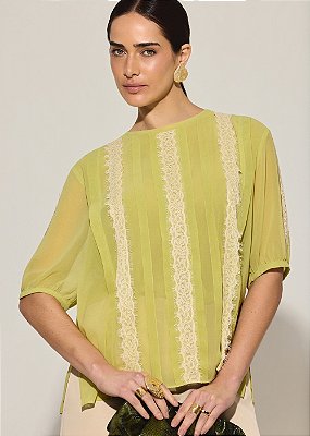 Blusa Chiffon Giovana Verde-Lime