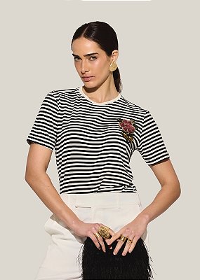 T-Shirt Malha Manu Listrada