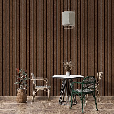 Papel de Parede Ripado Marrom Escuro