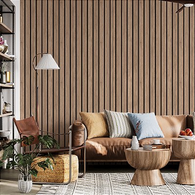 Papel de Parede Ripado Bege