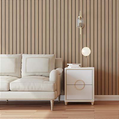 Papel de Parede Ripado Bege Claro