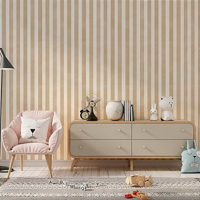 Papel de Parede Listrado Bege