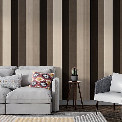 Papel de Parede Listrado Marrom