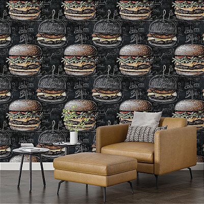 Papel de Parede Lanchonete Hambúrguer