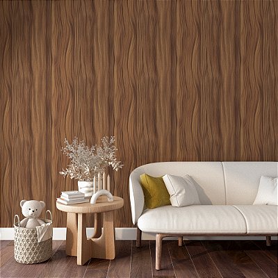 Papel de Parede Madeira Carvalho Marrom Avermelhado