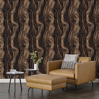 Papel de Parede Madeira Escura