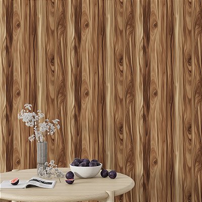 Papel de Parede Madeira Alaranjada