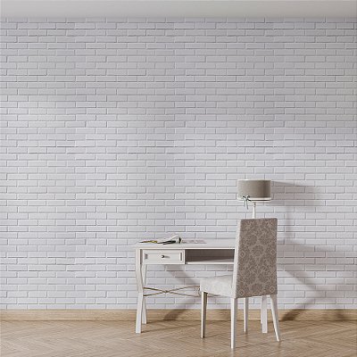 Papel de Parede Tijolos Branco