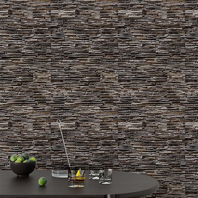 Papel de Parede Pedras Canjiquinha Cinza