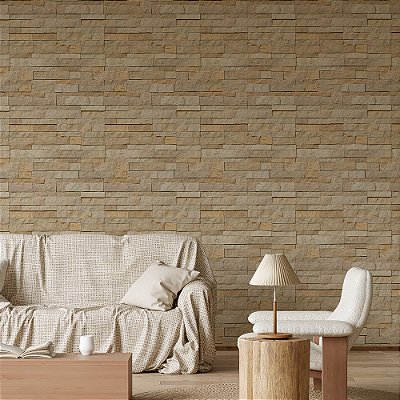 Papel de Parede Pedras Filetada Bege