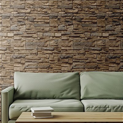 Papel de Parede Pedras Arenito Marrom Claro