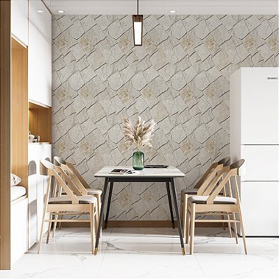 Papel de Parede Pedras Irregular Bege