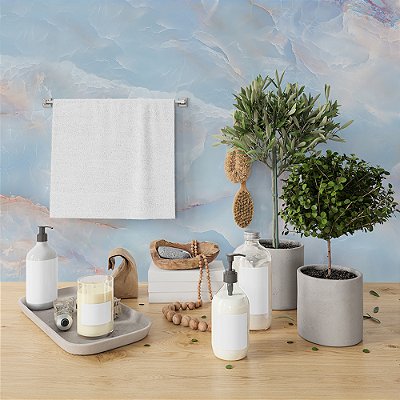 Papel de Parede Mármore Azul Celeste Tons Pastéis