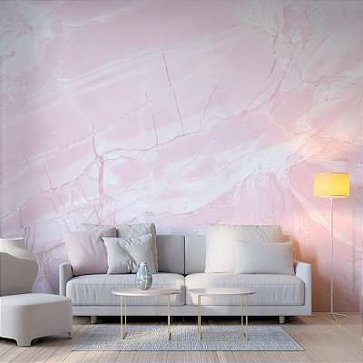 Papel de Parede Mármore Rosa Pastel