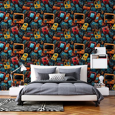 Papel de Parede 3D Colors Games Retrô