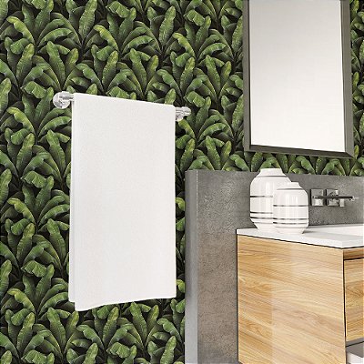 Papel de Parede Folhas de Bananeira Verde Militar