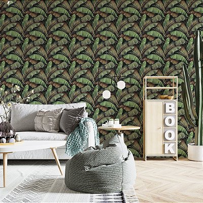 Papel de Parede Folhas de Palmeira e Bananeira