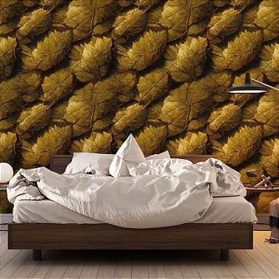 Papel de Parede Folhas Ouro Velho Escamadas