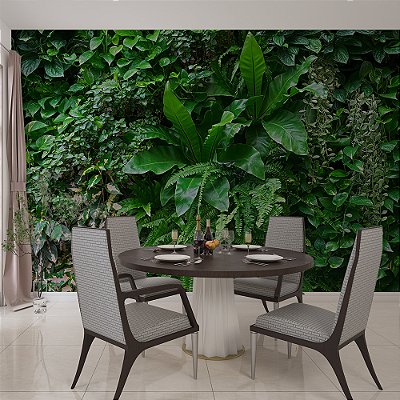 Papel de Parede Folhas Jardim Vertical Verde Floresta Profundo
