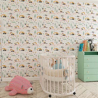 Papel de Parede Guindaste Amarelo na Estrada