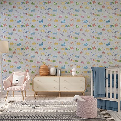 Papel de Parede Transportes Colorido