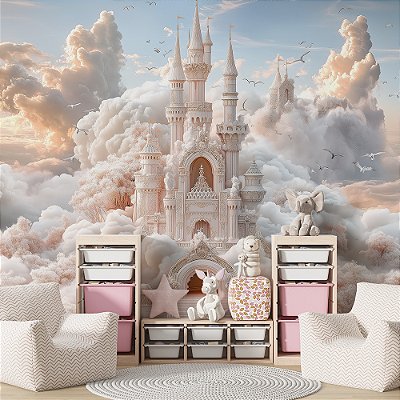 Papel de Parede Castelo Branco nas Nuvens