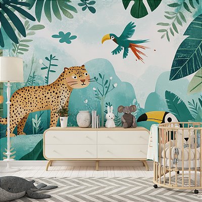 Papel de Parede Safari Onça e Tucano