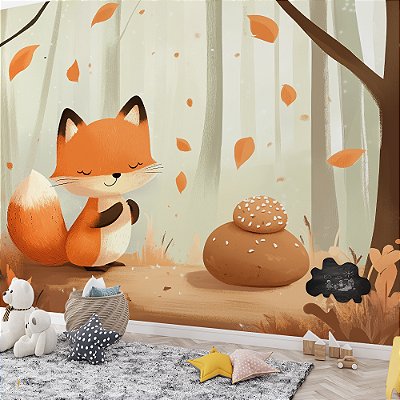 Papel de Parede Safari Raposa no Outono