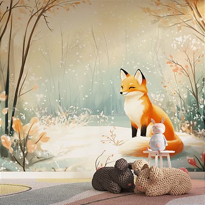 Papel de Parede Raposa na Floresta Mágica