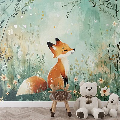 Papel de Parede Safari Raposa na Floresta