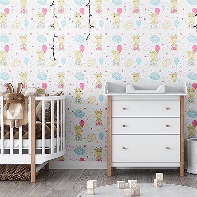 Papel de Parede Girafa e Rosquinhas