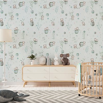 Papel de Parede Coala e tons Verdes