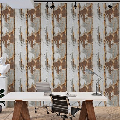 Papel de Parede Metal Chumbo Desgastado