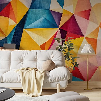 Papel de Parede Triângulos de Cores Claras