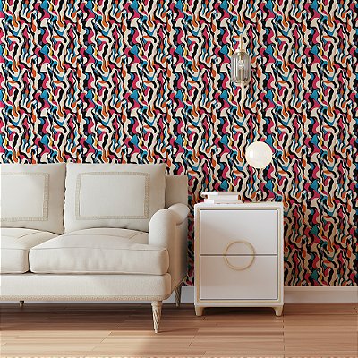 Papel de Parede Abstrato Manchas Orgânicas Coloridas