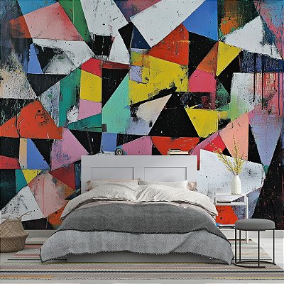 Papel de Parede Triângulos de Cores Fortes